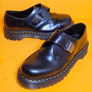 Excellent! Dr. Martens Fenimore Low Bex Buckle Black Leather Shoes Men 8 Women 9